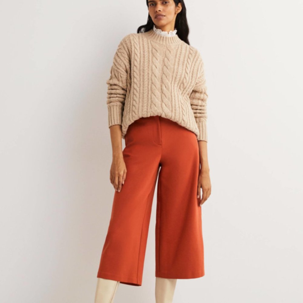 BODEN Ponte Gaucho Pants In Rust